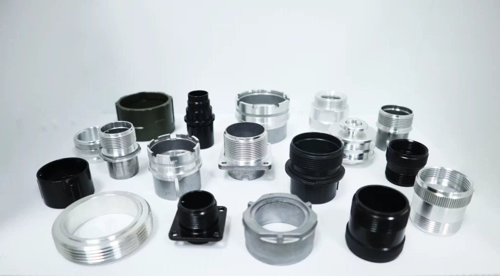 Military connectors, firefighting connectors, and material parts